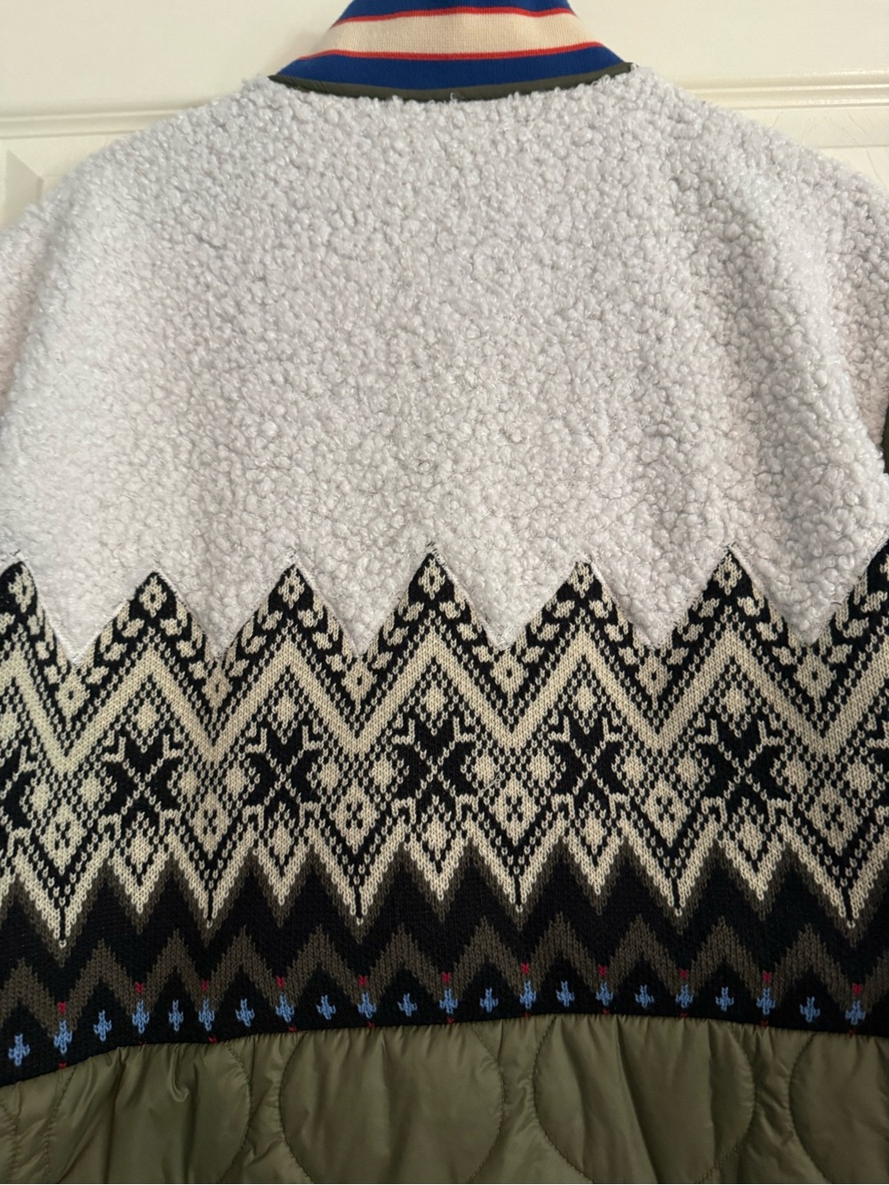 Anthropologie Quilted Fair Isle Coat in Moss Size Small New With Tags - Picture 10 of 14